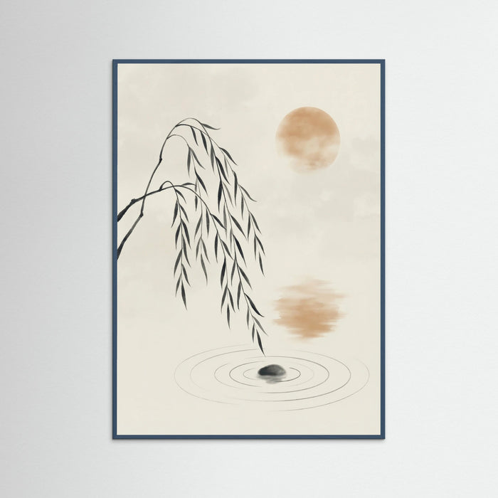 Teal Wood Bamboo Moon Serenity