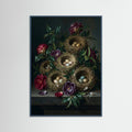 Teal Wood Baroque Floral Opulence
