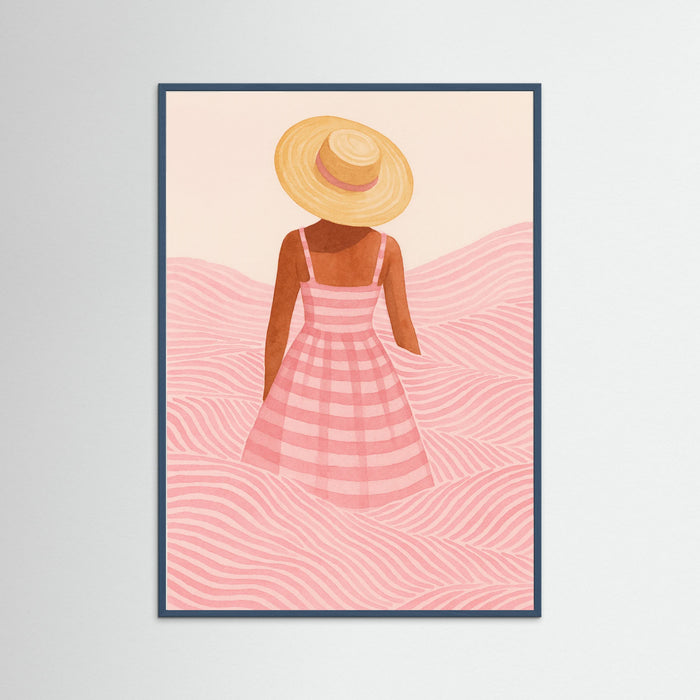 Teal Wood Beach Girl Pattern