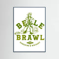 Teal Wood Belle Of The Brawl Cowgirl Wall Art Poster