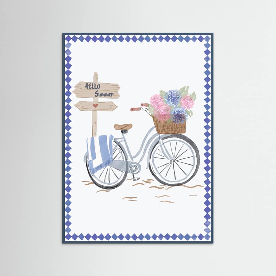 Bicycle at beach Poster – poster och konsttryck