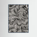 Teal Wood Black And White Net Pattern Poster