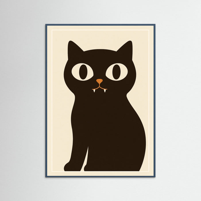Teal Wood Black Cat Art