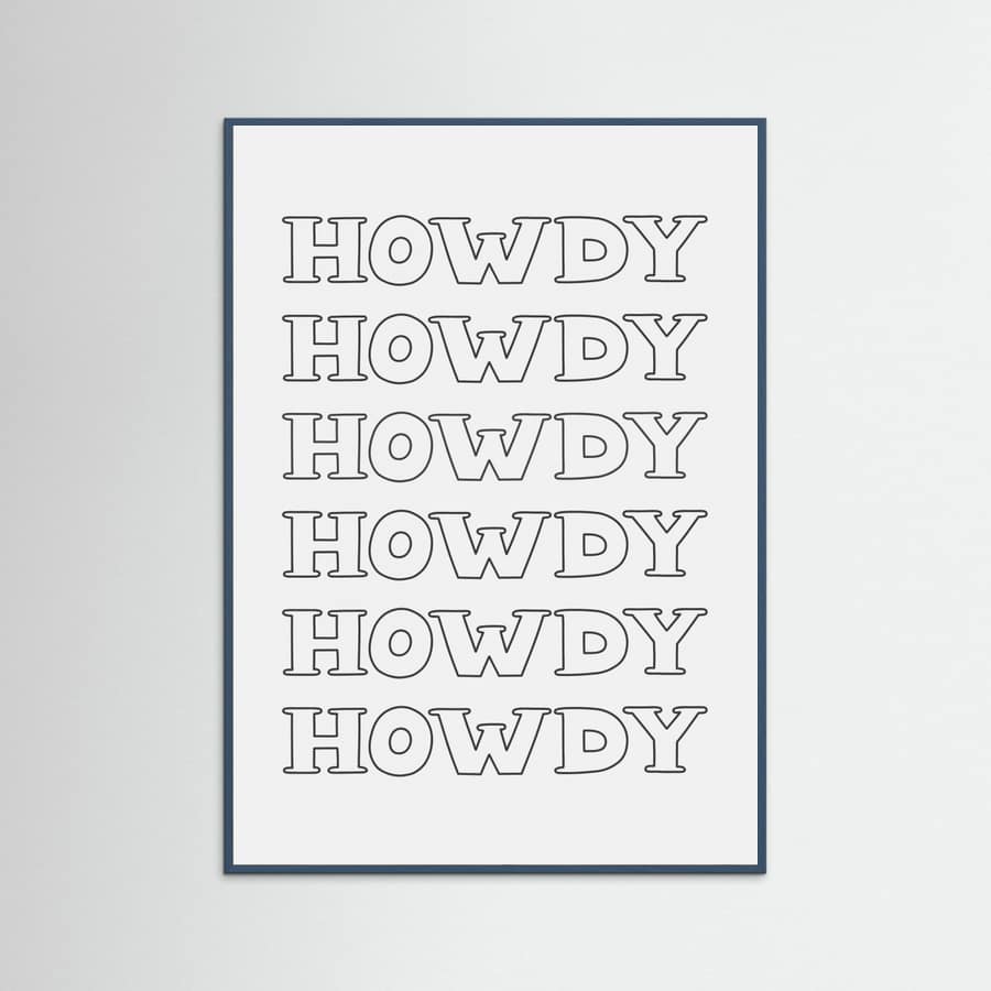 Black Howdy -juliste – juliste ja taidepainatus