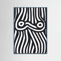 Plakat Black and White Striped Nude – plakat i druk artystyczny