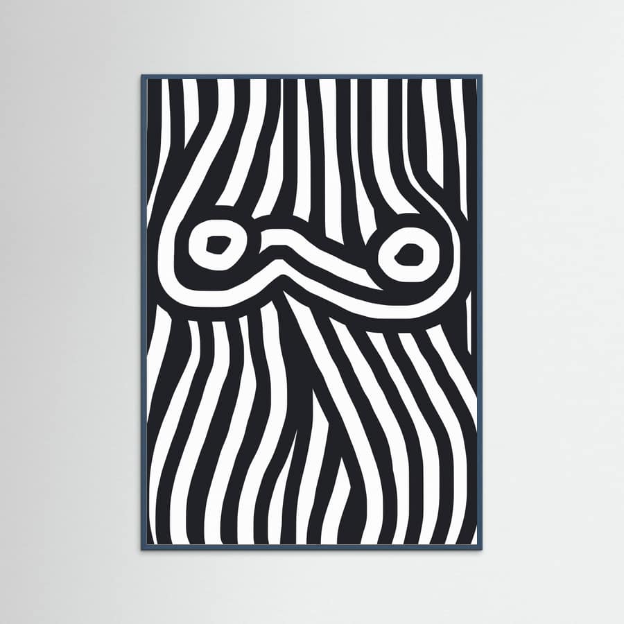 Plakat Black and White Striped Nude – plakat i druk artystyczny
