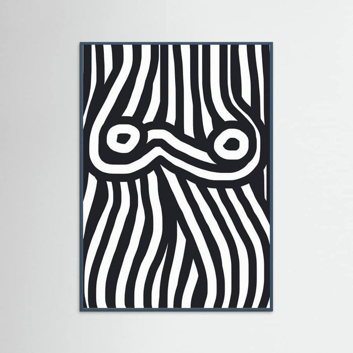 Plakat Black and White Striped Nude – plakat i druk artystyczny
