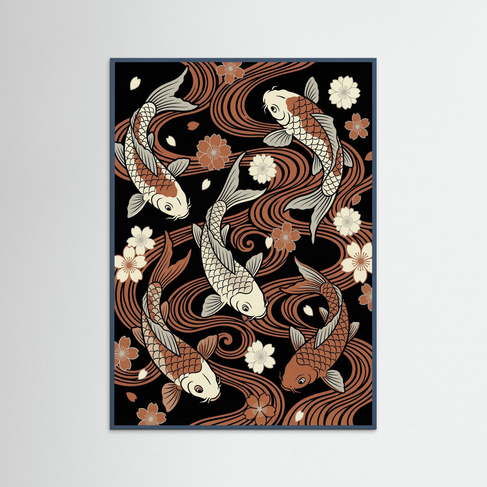 Teal Wood Blossom Stripe Symphony