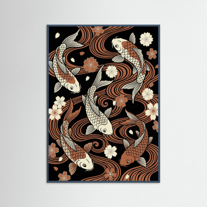 Teal Wood Blossom Stripe Symphony