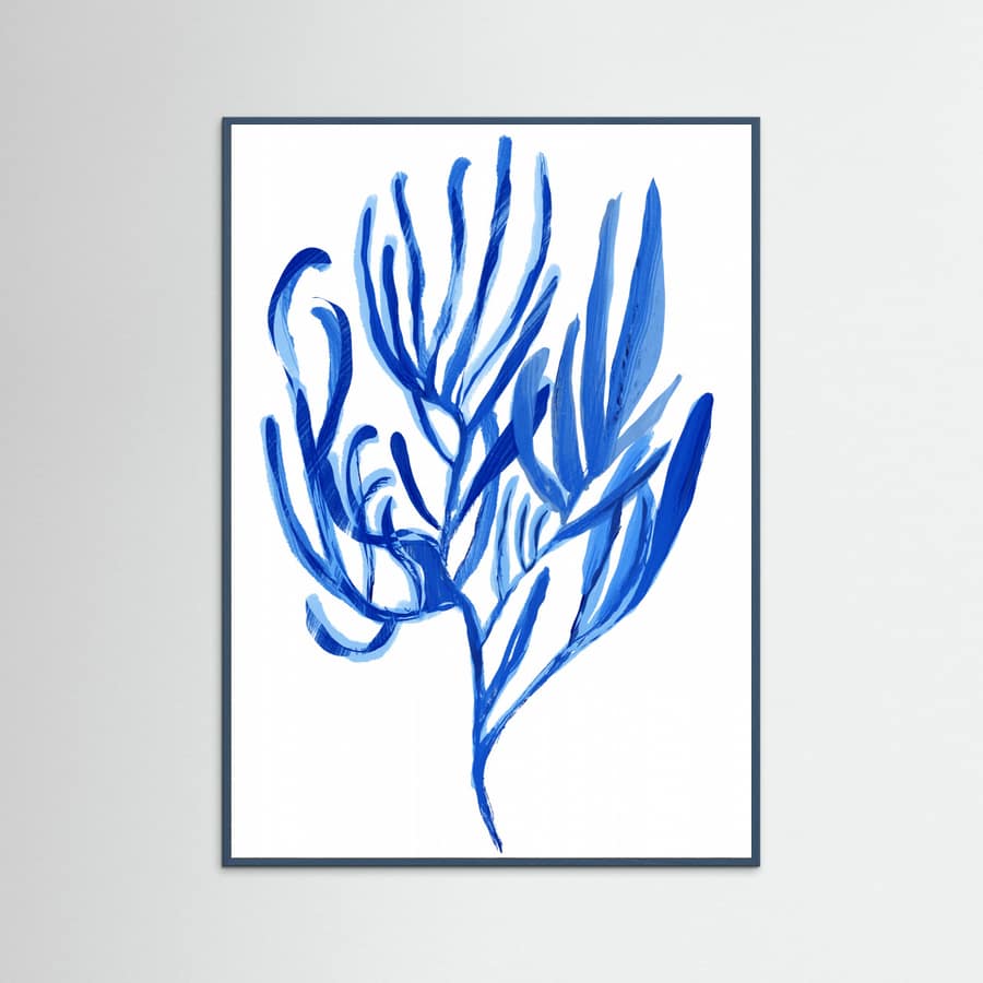Blue Aquatic Plant Poster 4 – poster and art print