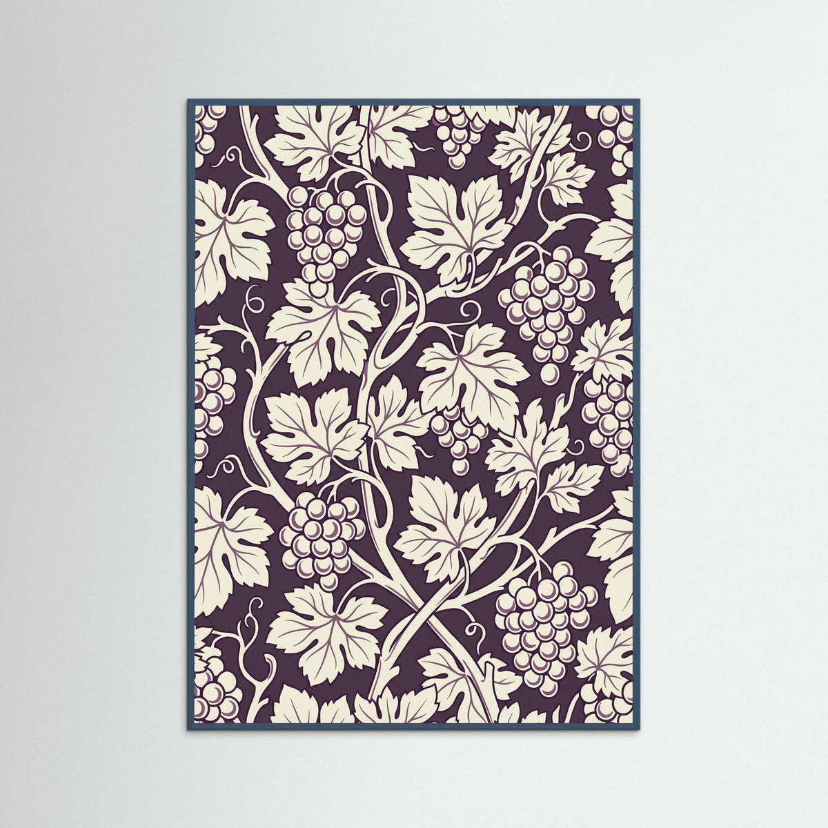 Teal Wood Blue Botanical Swirl