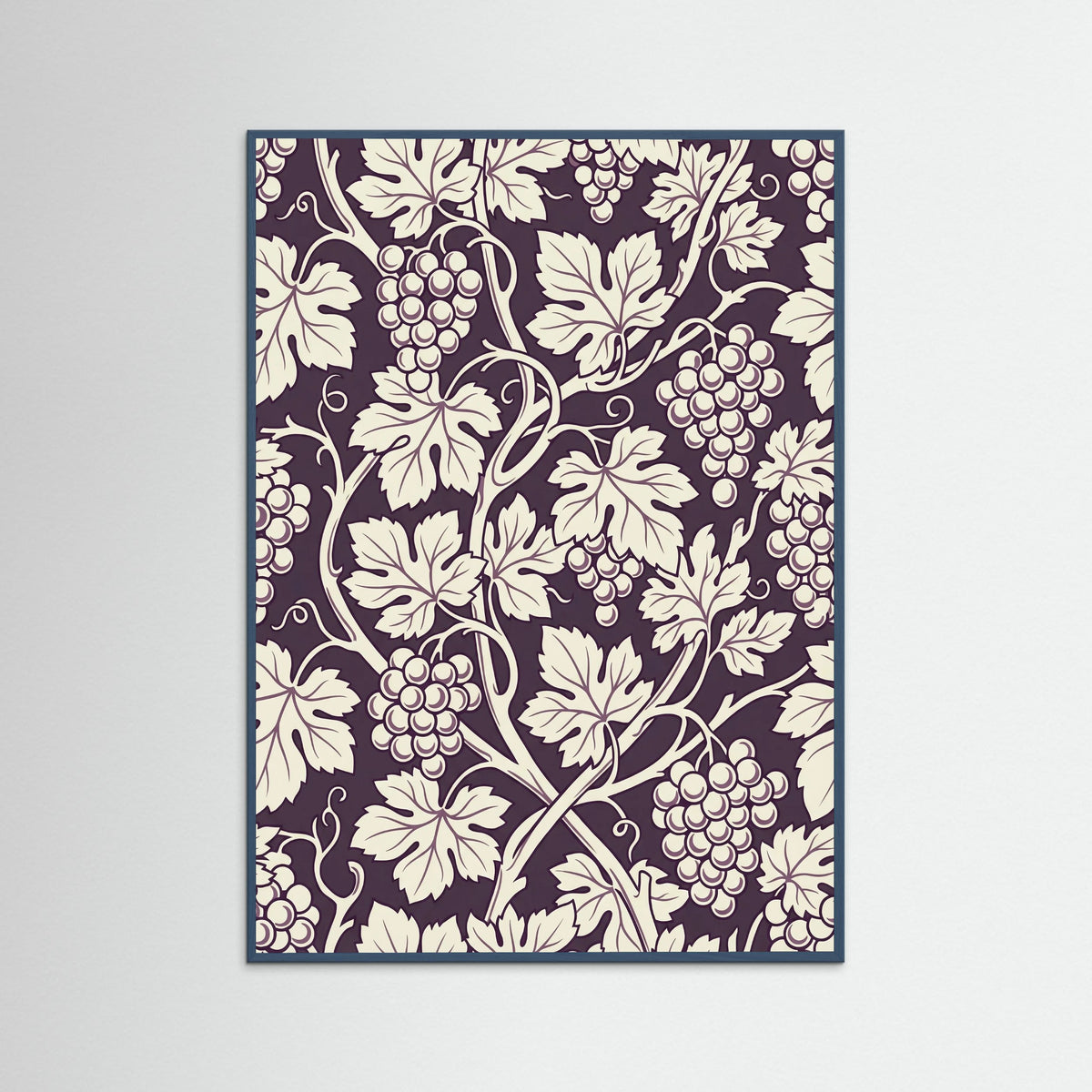 Teal Wood Blue Botanical Swirl