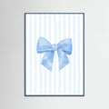Póster Blue Bow On Stripes – póster e impresión artística