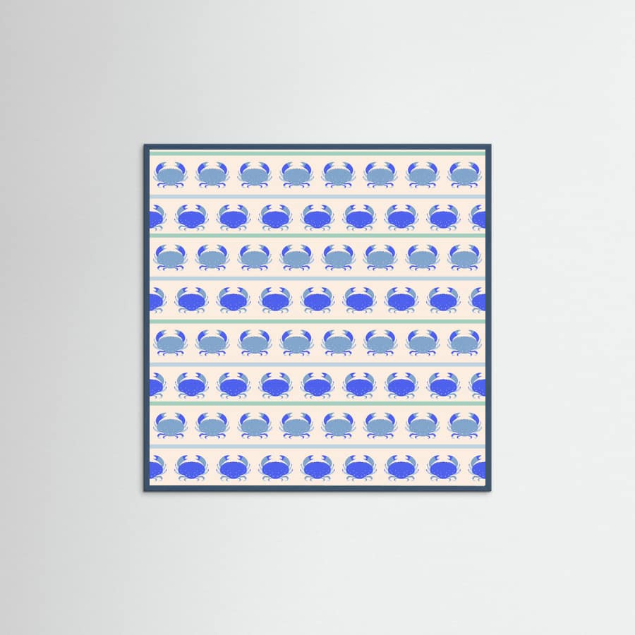 Poster Blue Crabs Nautical Pattern – poster e stampa artistica