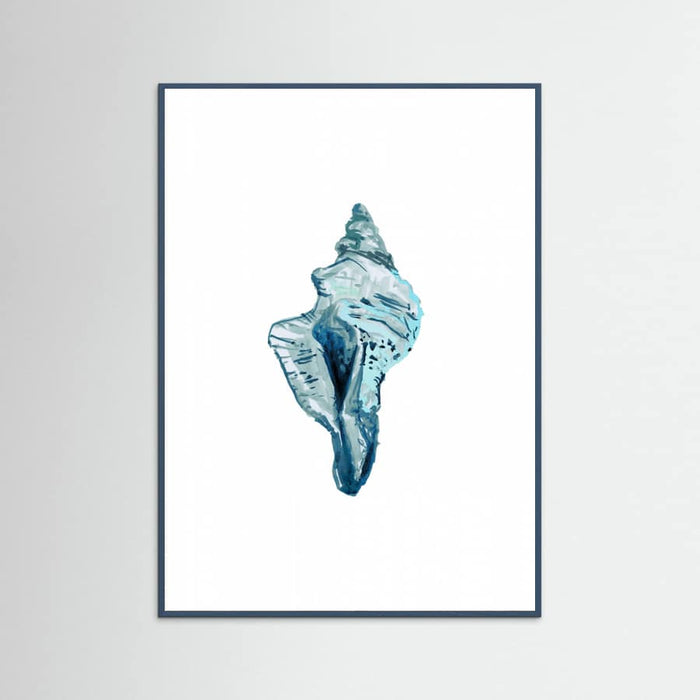 Blue Seashell On White Background No4 Poster – poster och konsttryck
