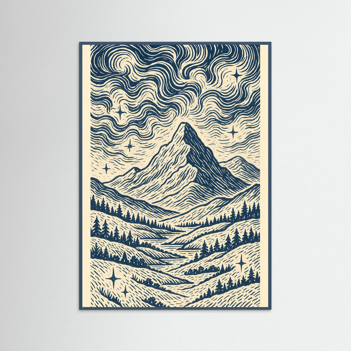 Teal Wood Blue Swirl Pattern