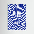 Teal Wood Blue and White Striped Nude Poster