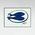 Blue fishes still life Poster – Poster und Kunstdruck