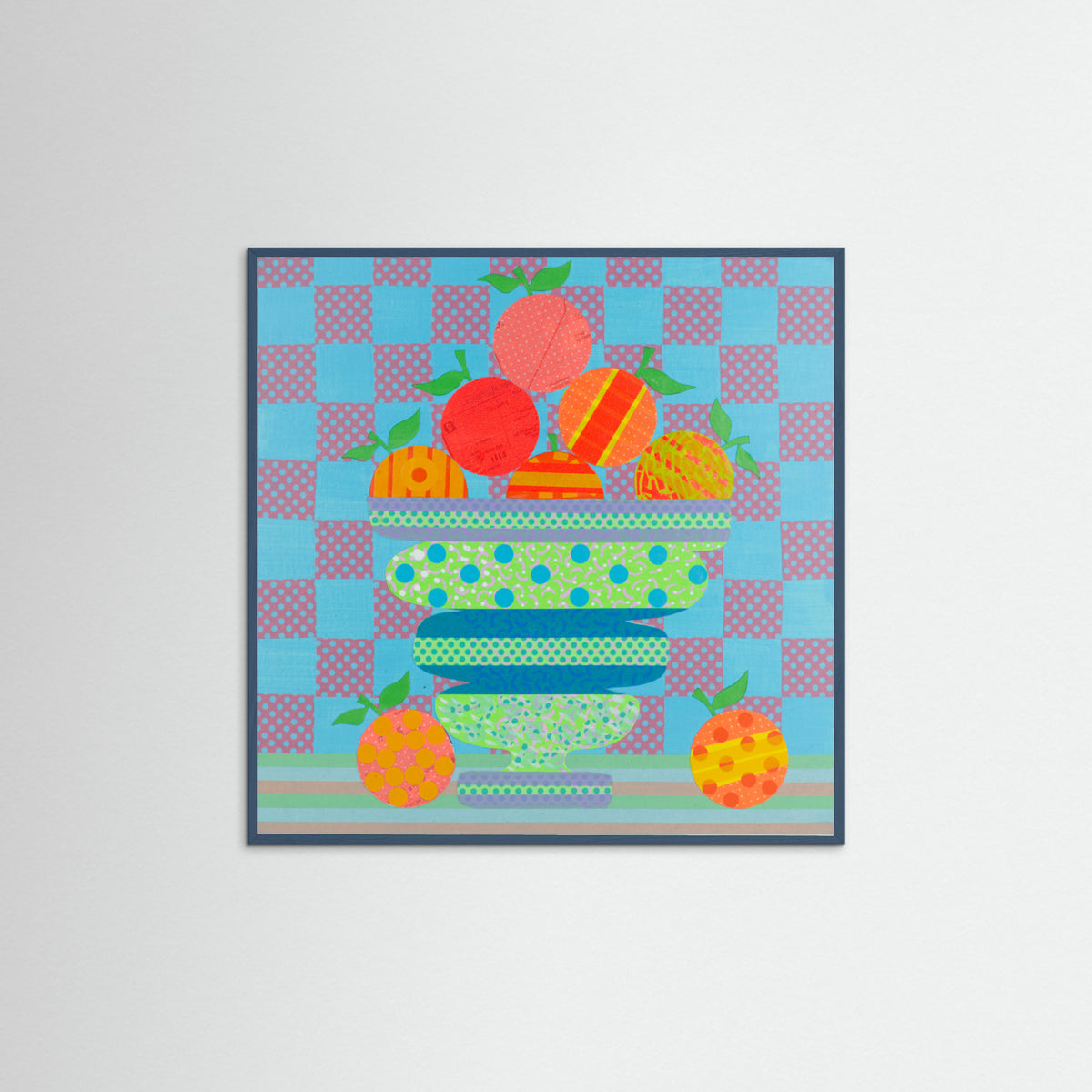 Teal Wood Blues and Oranges Poster