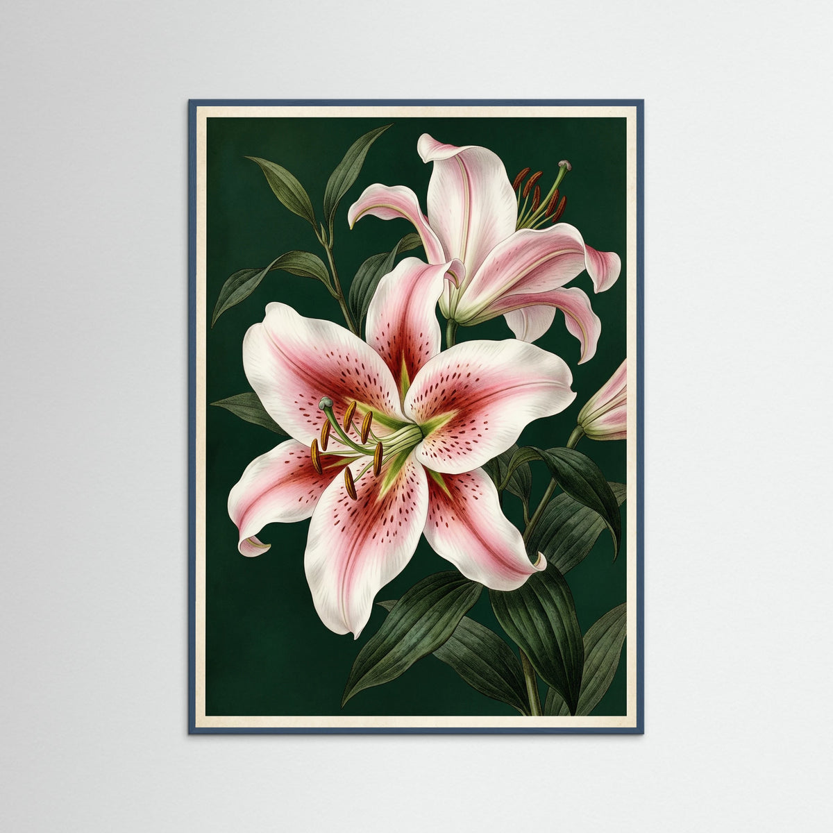 Teal Wood Blushing Peony Blossom