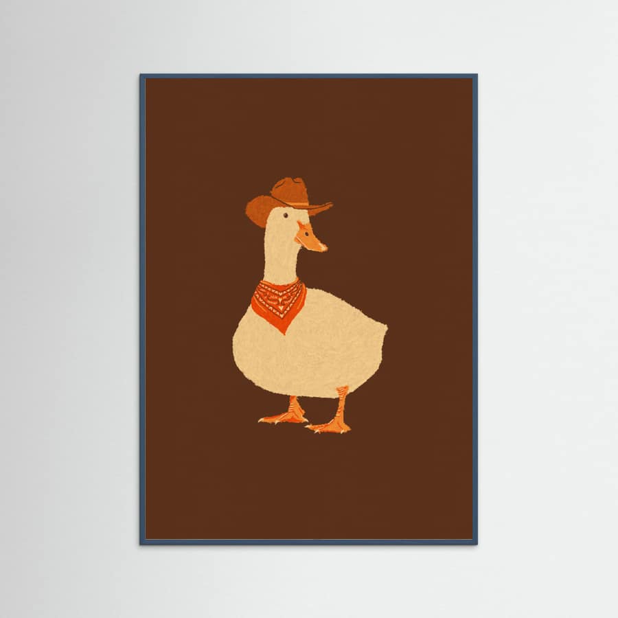 Teal Wood Bo the Cowboy Duck Poster