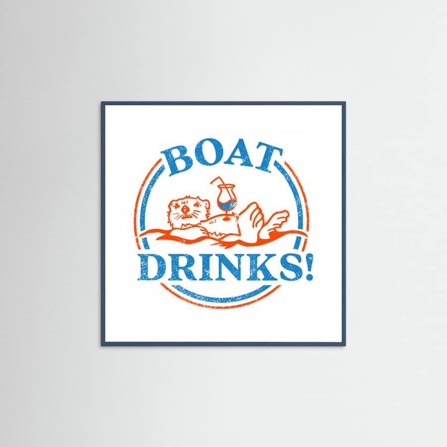 Boat Drinks Cocktail Drinking Otter Poster – Poster und Kunstdruck