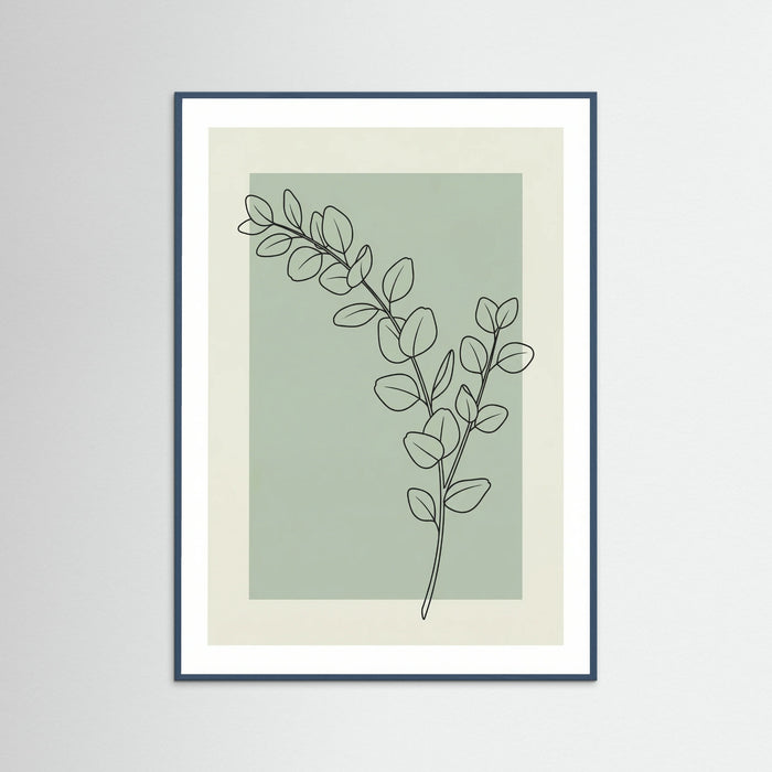 Teal Wood Bohemian Floral Sketch