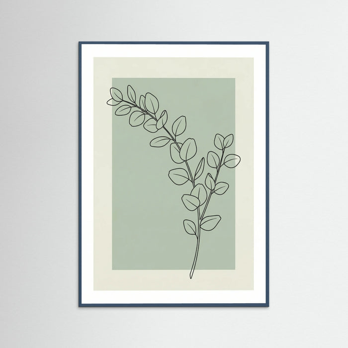 Teal Wood Bohemian Floral Sketch