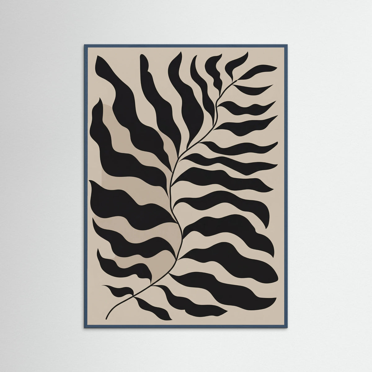 Teal Wood Bohemian Frond Abstract