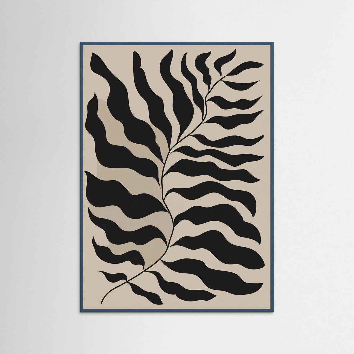 Teal Wood Bohemian Frond Abstract