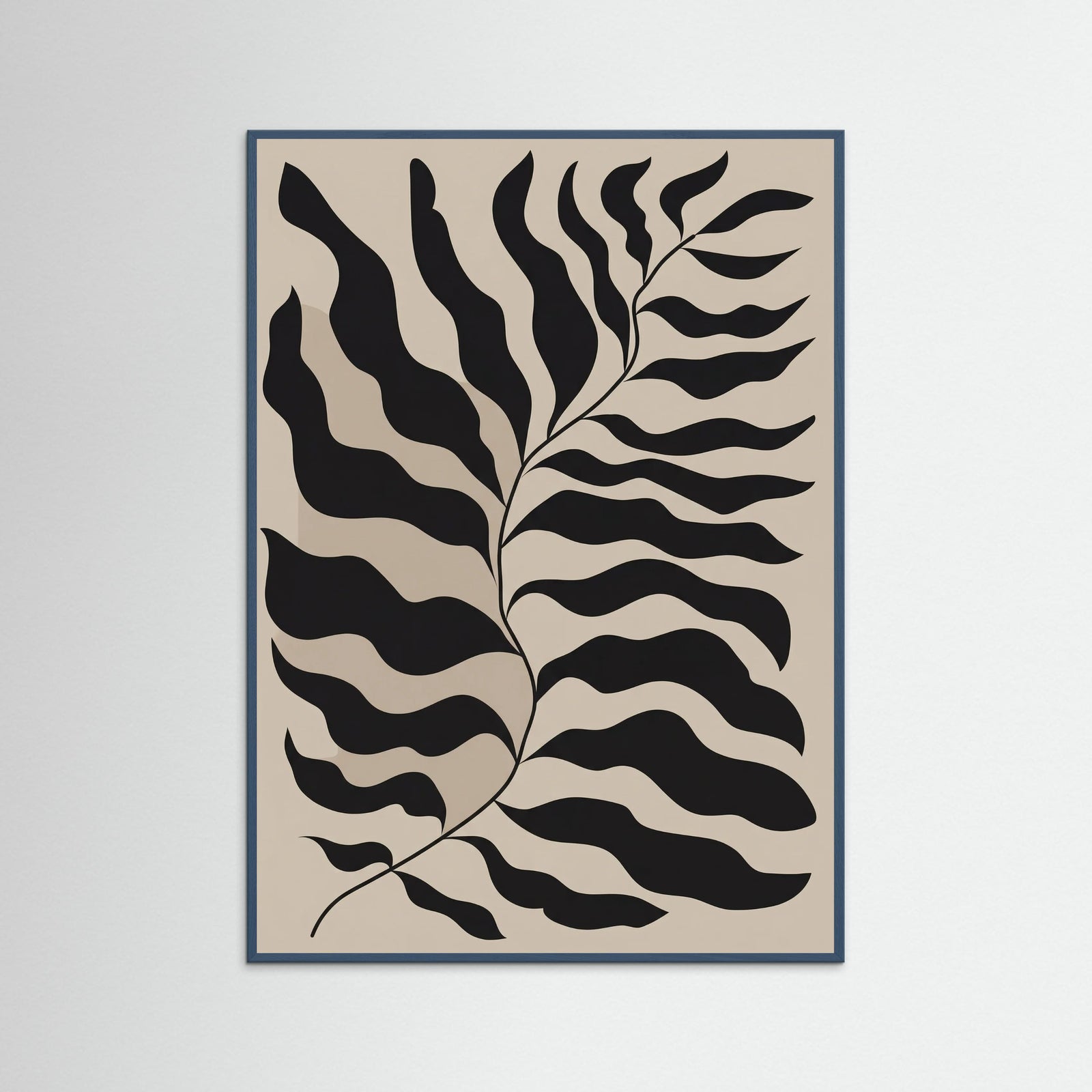 Teal Wood Bohemian Frond Abstract