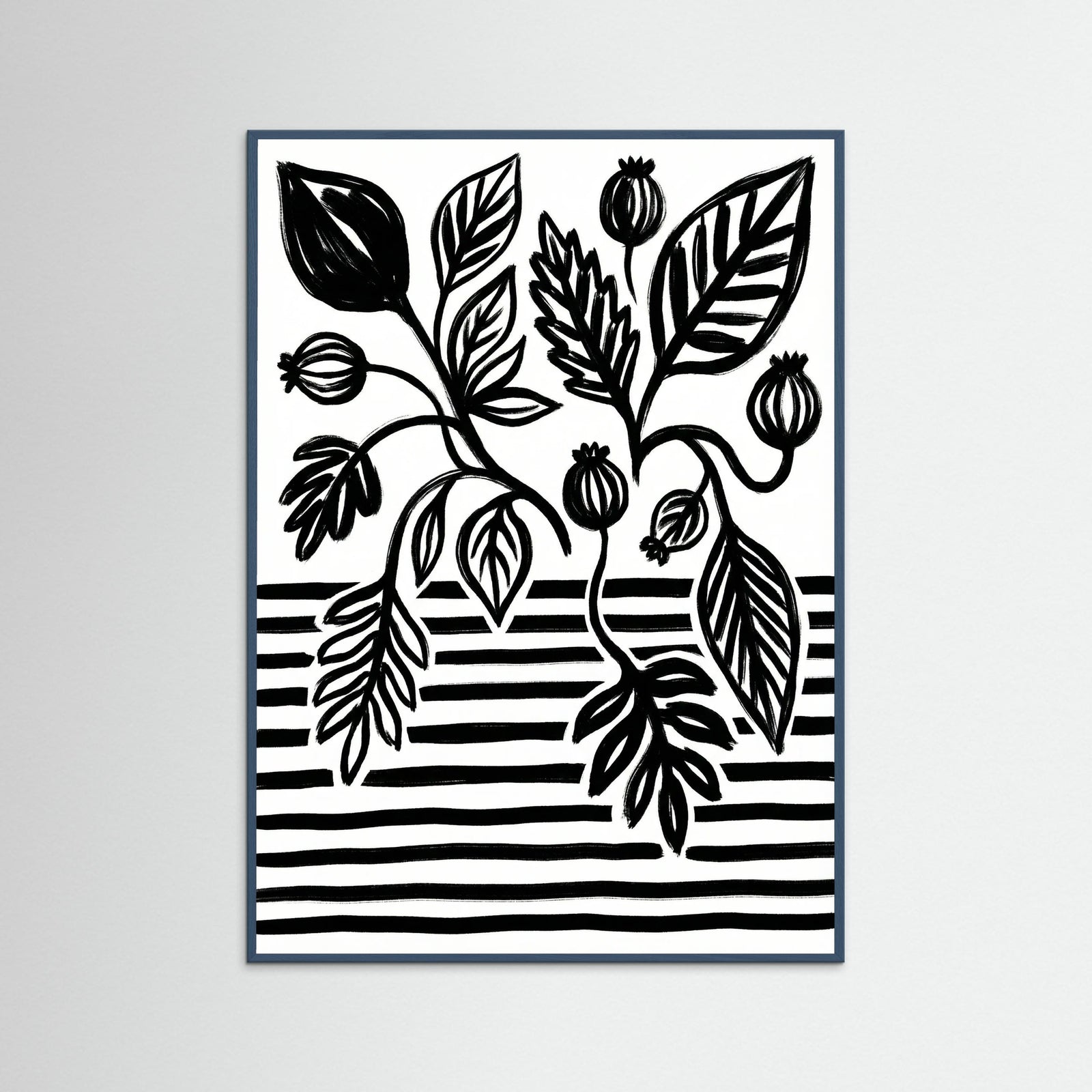 Teal Wood Bold Bloom Still Life