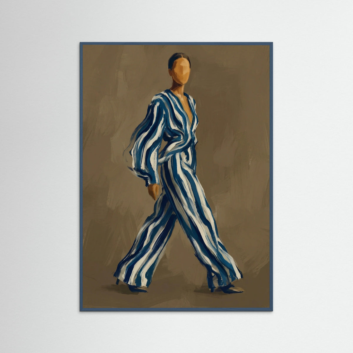 Teal Wood Bold Strokes Portrait