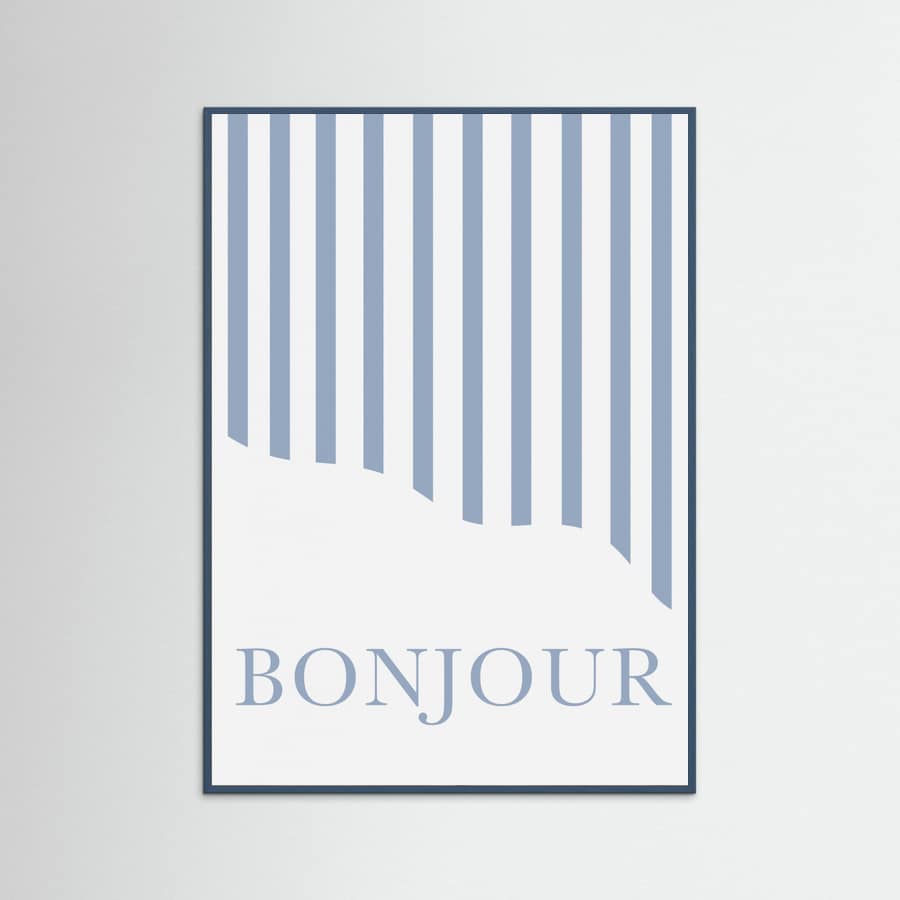 Póster Bonjour Stripes – póster e impresión artística