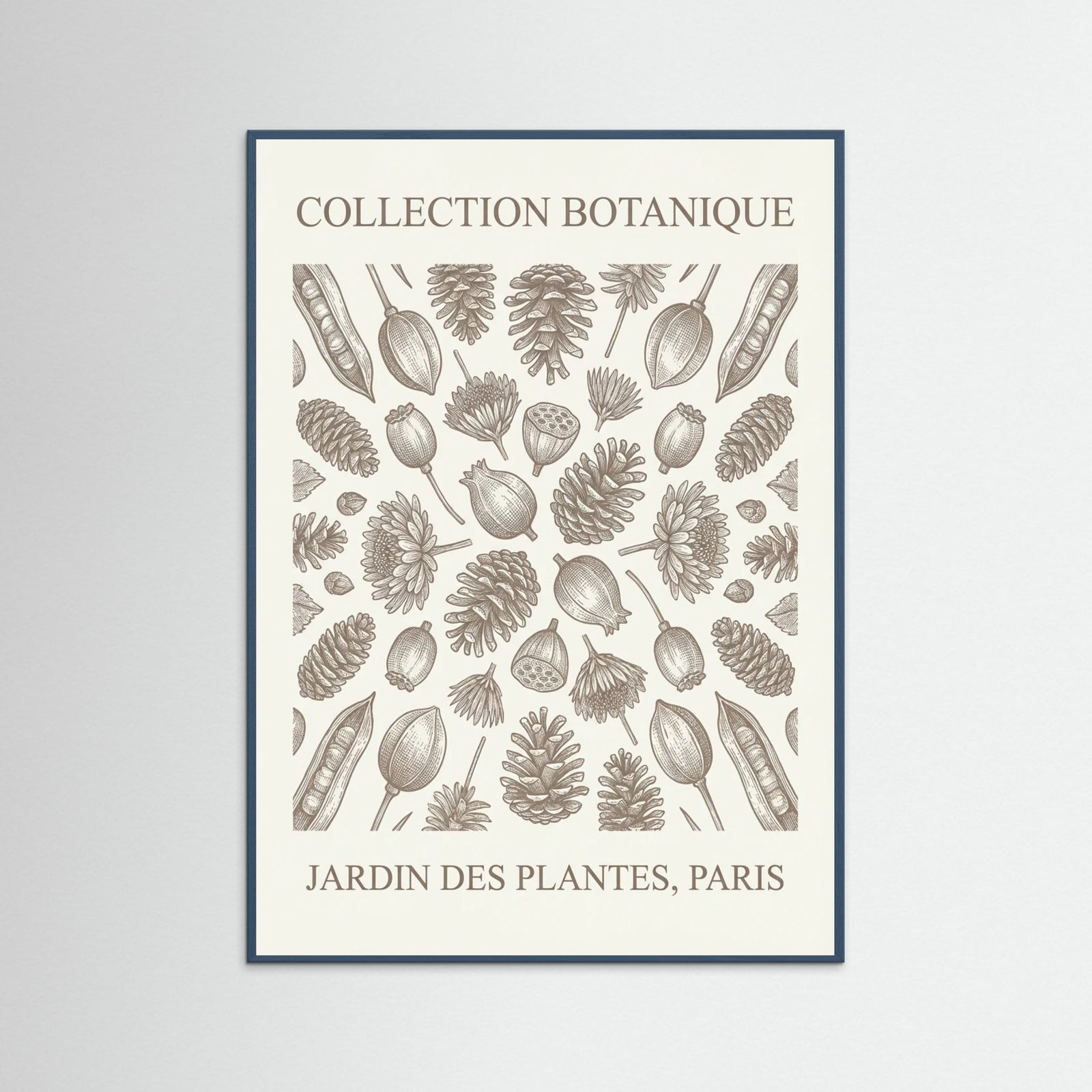 Teal Wood Botanical Etchings