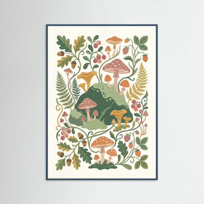 Teal Wood Botanical Rhapsody