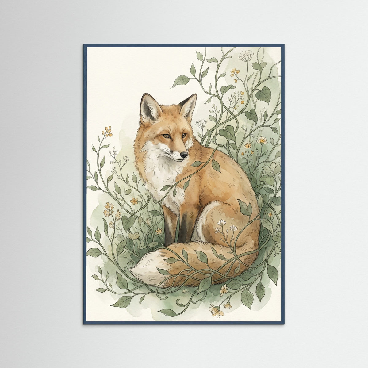 Teal Wood Botanical Serenity