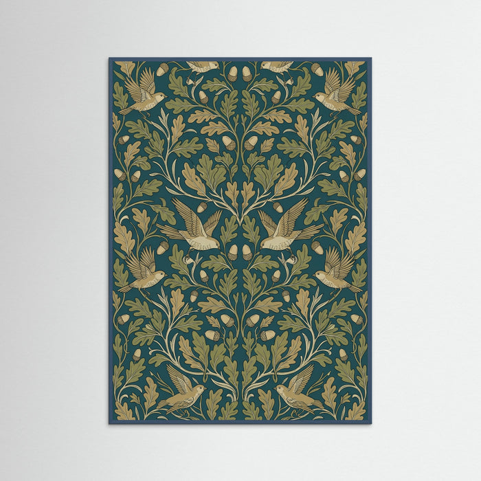 Teal Wood Botanical Tapestry