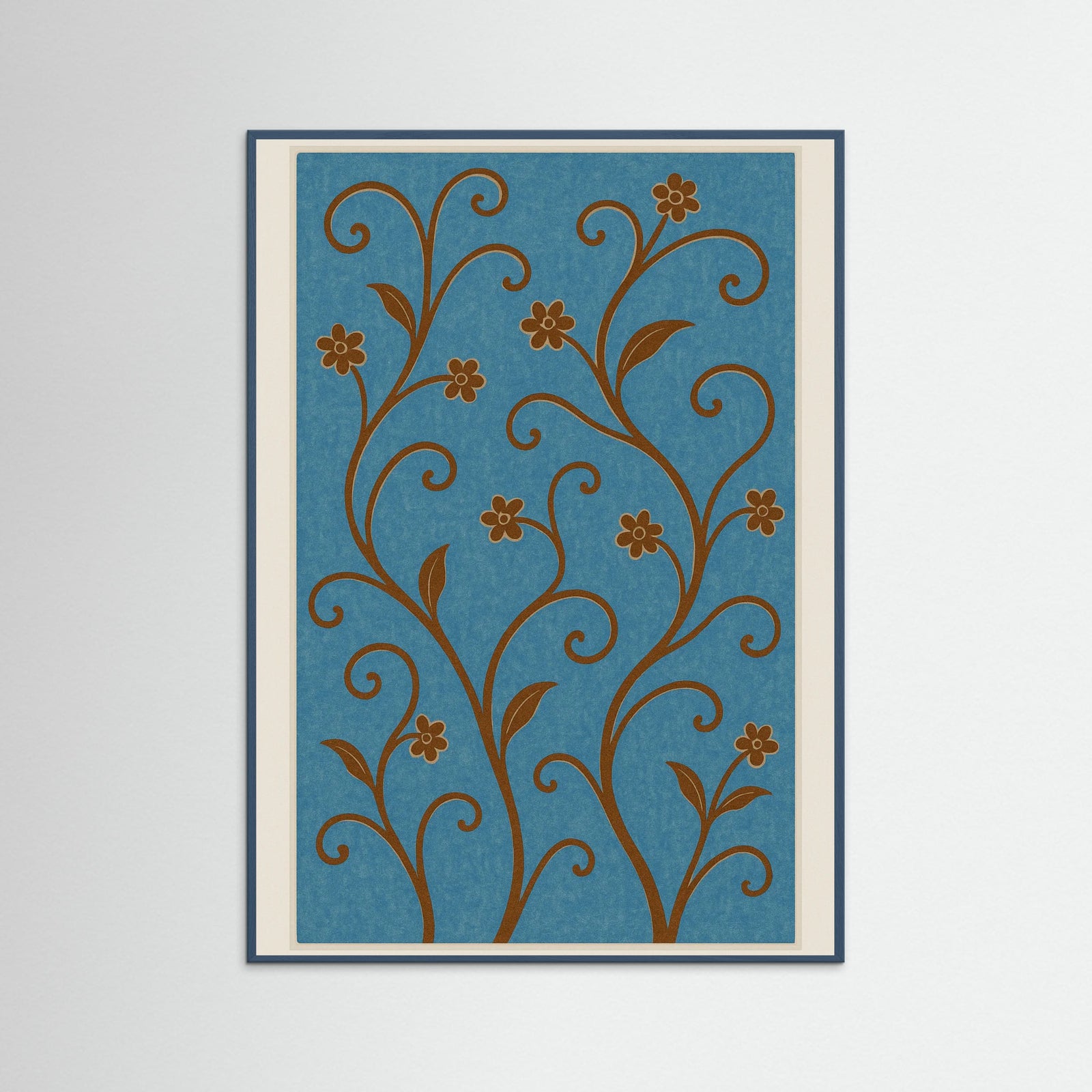 Teal Wood Botanical Vines