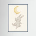 Teal Wood Bunny Moon Balloon