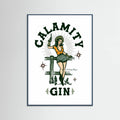 Teal Wood Calamity Gin Funny Retro Western Cowgirl Art Poster