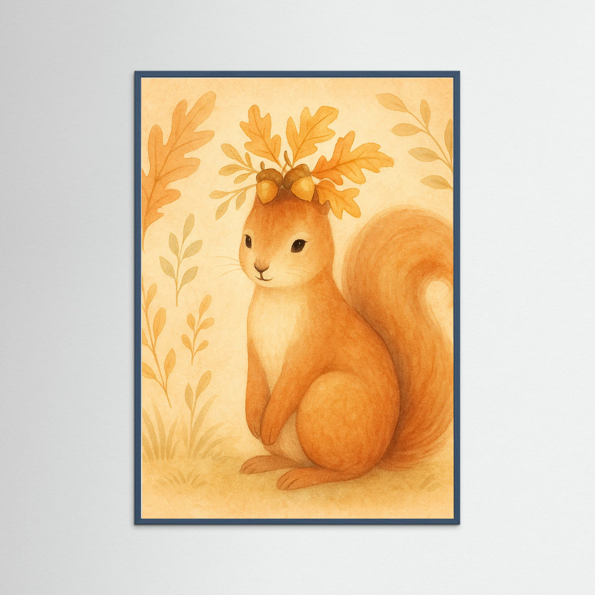 Teal Wood Calm Squirrel