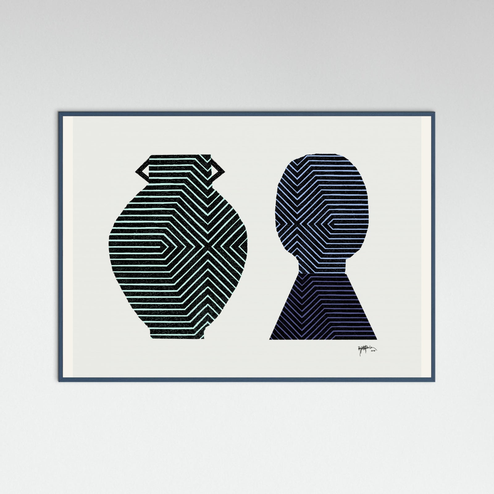 Teal Wood Celestial Garden IV. Poster