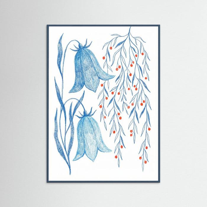 Teal Wood Cerulean Vines