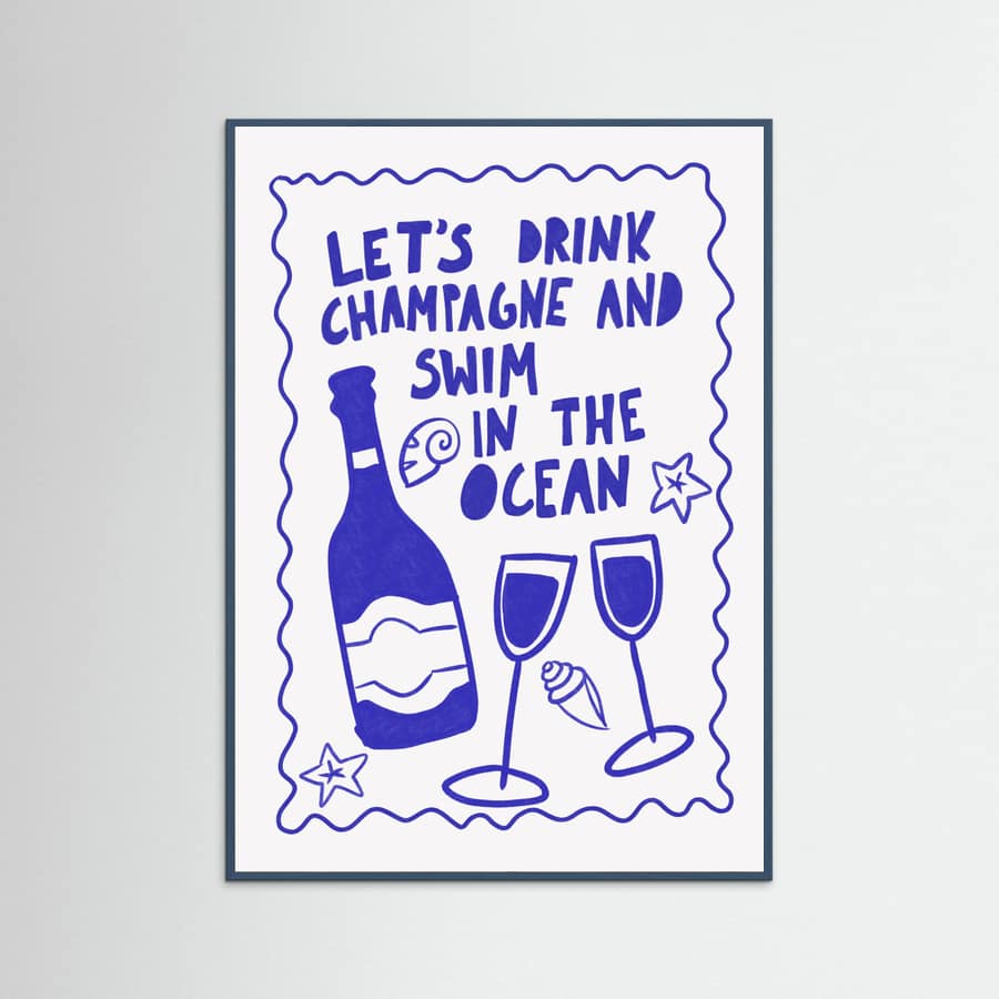 Plakat Champagne by the ocean – plakat i druk artystyczny
