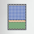Teal Wood Checkered Rothko Inspiration Poster
