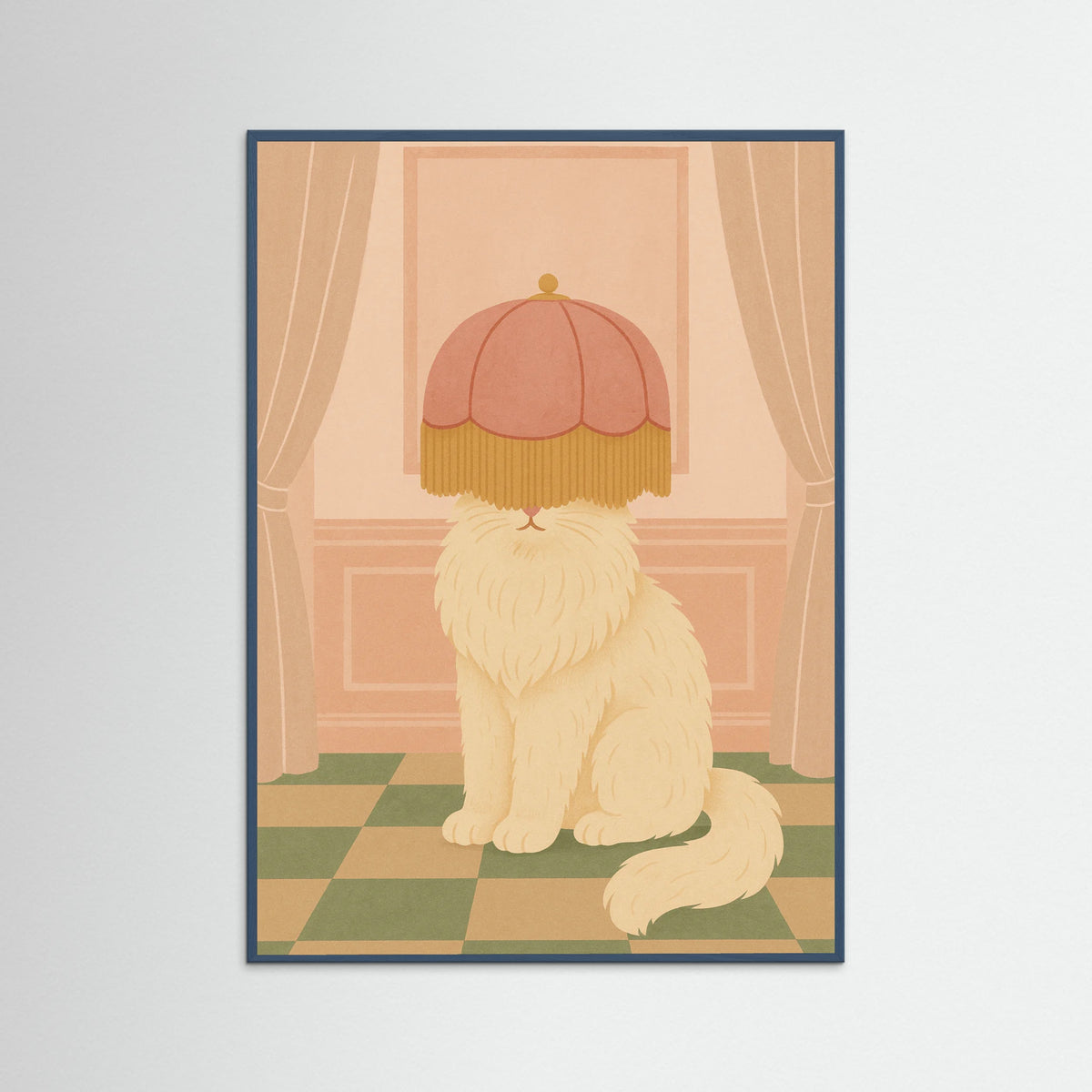 Teal Wood Cheetah Lamp