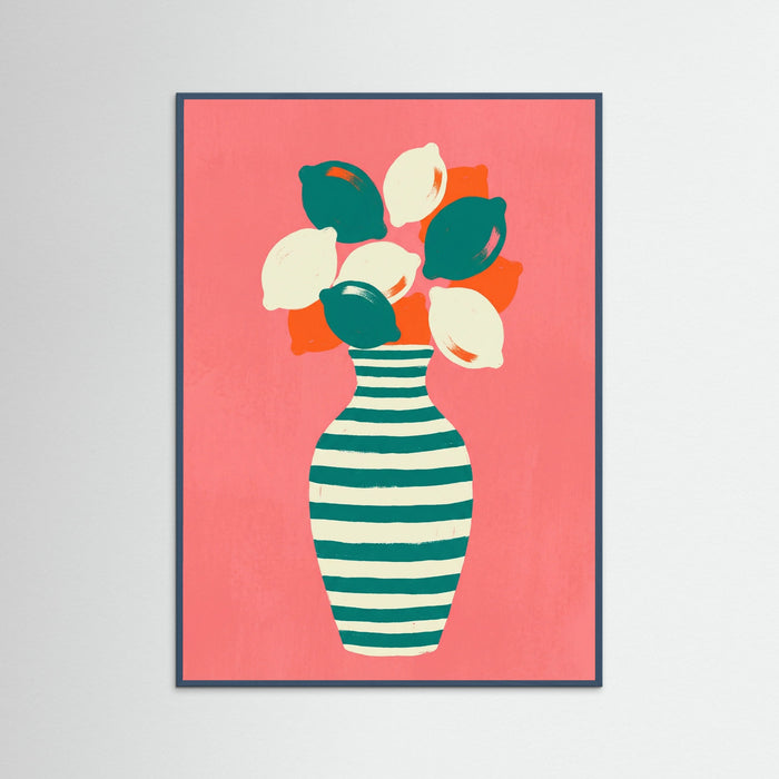 Teal Wood Citrus Stripes