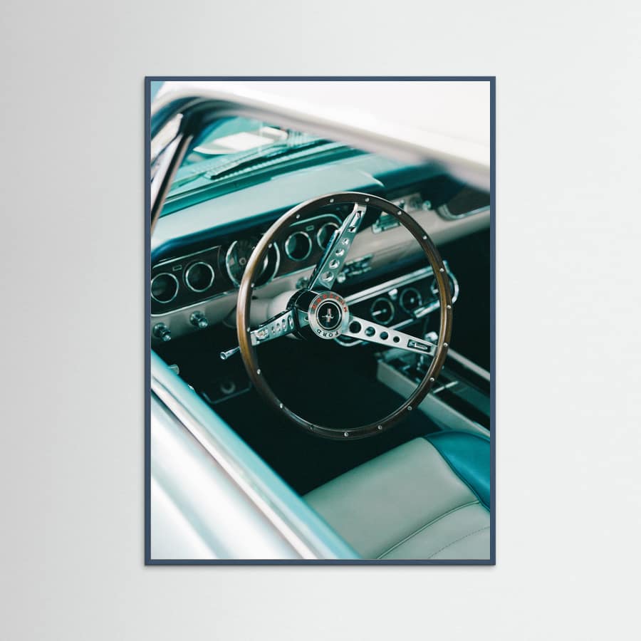 Teal Wood Classic Car VII Poster