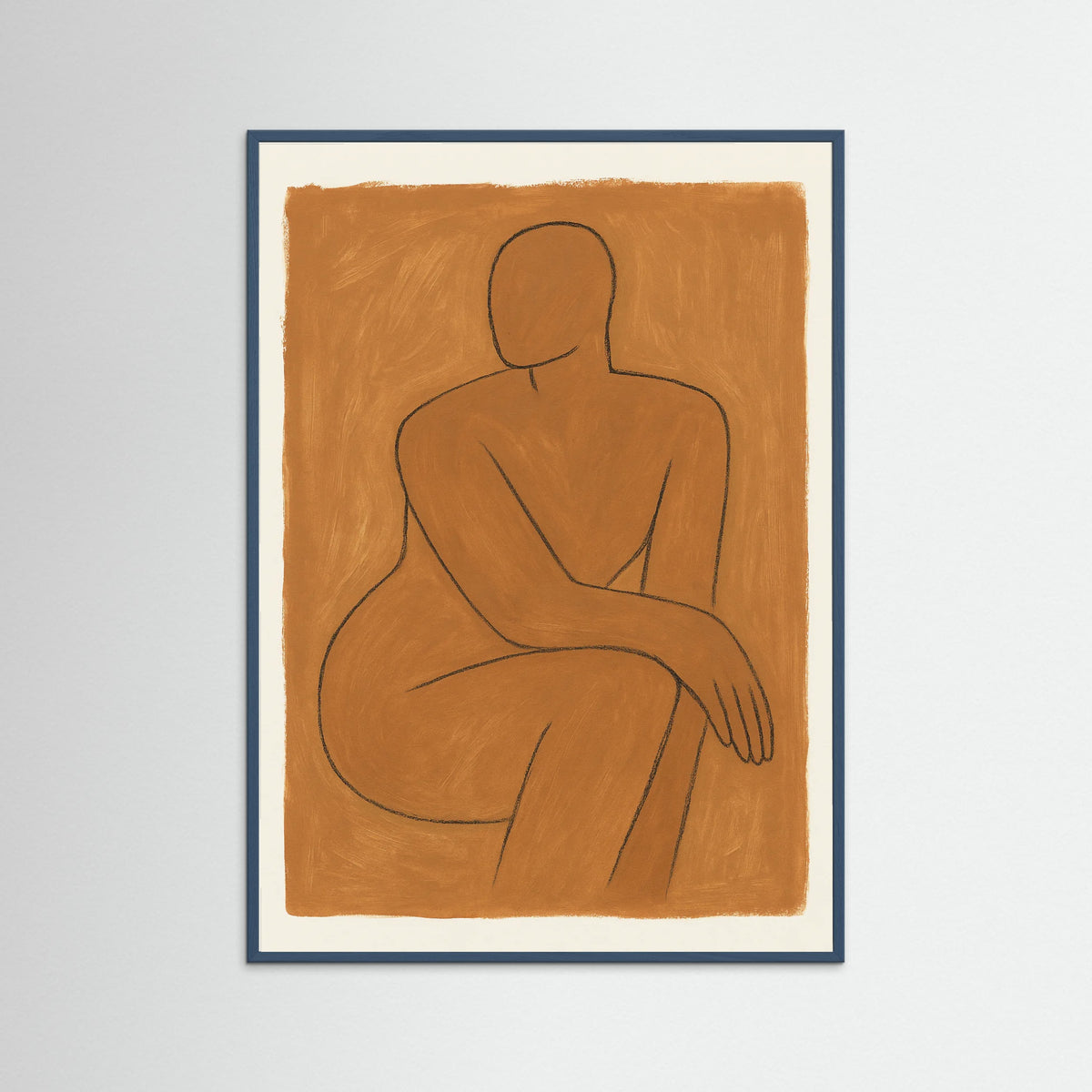 Teal Wood Clay Figure